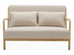 Sweeek Banco de diseño en madera y tela Beige New