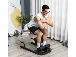 Aparato De Musculación|Banco de entrenamiento 3 en 1 ajustable de acero para sentadillas, abdominales y flexiones (50 x 97 x 56,5-98 cm)