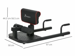 Aparato De Musculación|Banco de entrenamiento 3 en 1 ajustable de acero para sentadillas, abdominales y flexiones (50 x 97 x 56,5-98 cm)
