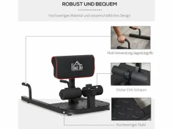 Aparato De Musculación|Banco de entrenamiento 3 en 1 ajustable de acero para sentadillas, abdominales y flexiones (50 x 97 x 56,5-98 cm)