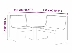 Banco de esquina REINE madera maciza de pino marrón miel 151 cm^vidaxl Best