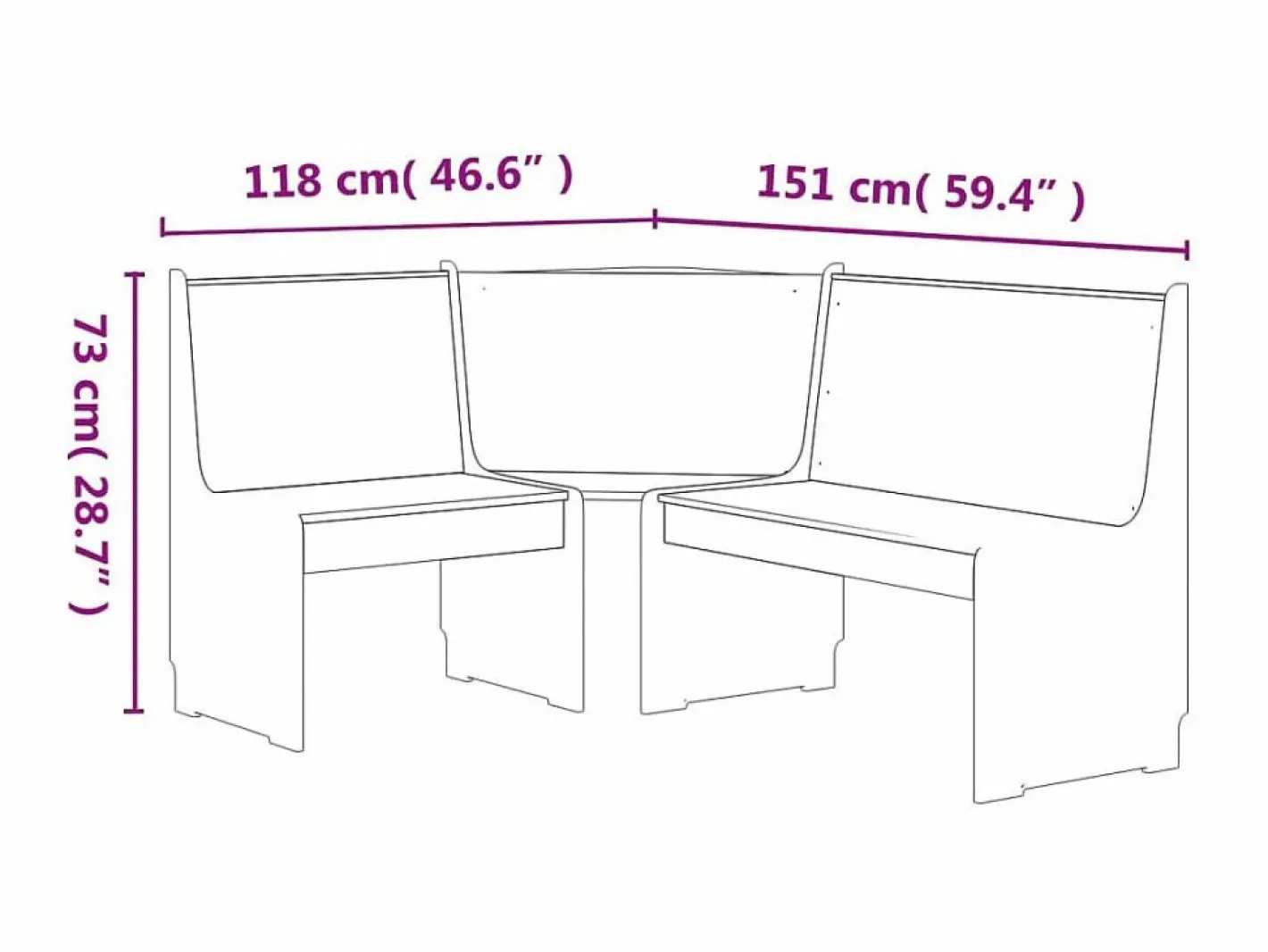 Banco de esquina REINE madera maciza de pino marrón miel 151 cm^vidaxl Best