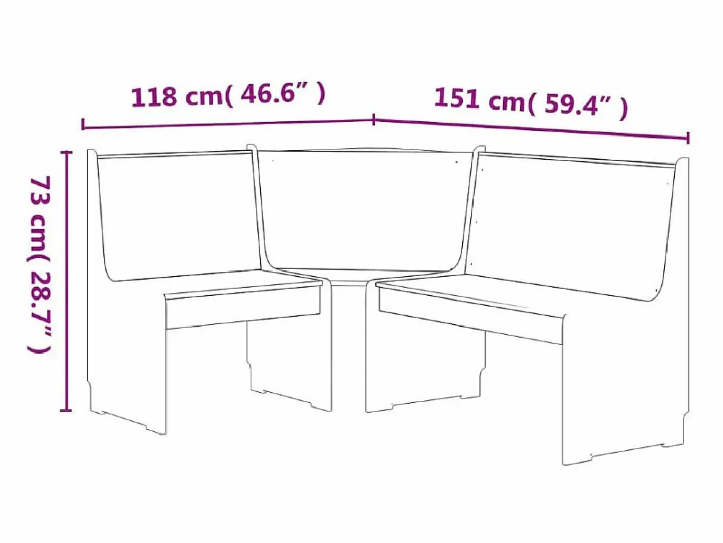 Banco de esquina REINE madera maciza de pino marrón miel 151 cm^vidaxl Best