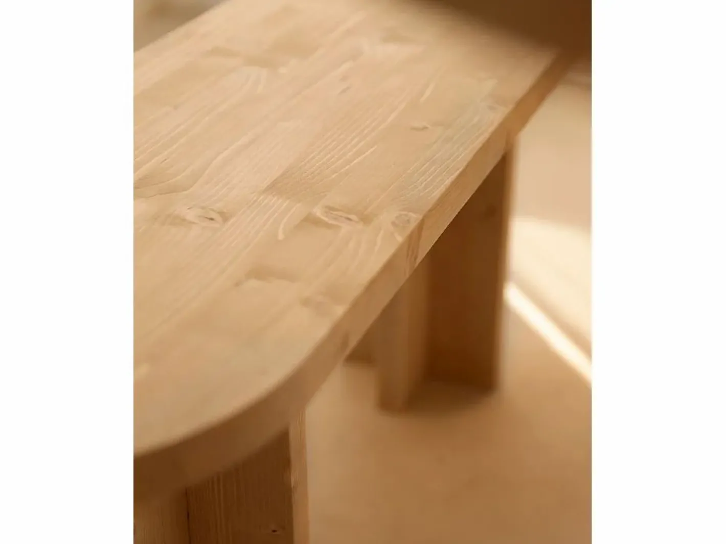 Banco de madera de abeto ovalado para interiores en color roble medio de 120x45cm - TOKYO -^DECOWOOD Discount