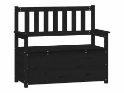 vidaxl Banco de madera maciza de pino 112,5x51,5x96,5 cm Negro Sale