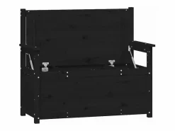 vidaxl Banco de madera maciza de pino 112,5x51,5x96,5 cm Negro Sale