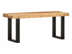 Banco de madera maciza de mango sin tratar y acero 110 cm^vidaxl Outlet