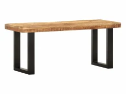 Banco de madera maciza de mango sin tratar y acero 110 cm^vidaxl Outlet