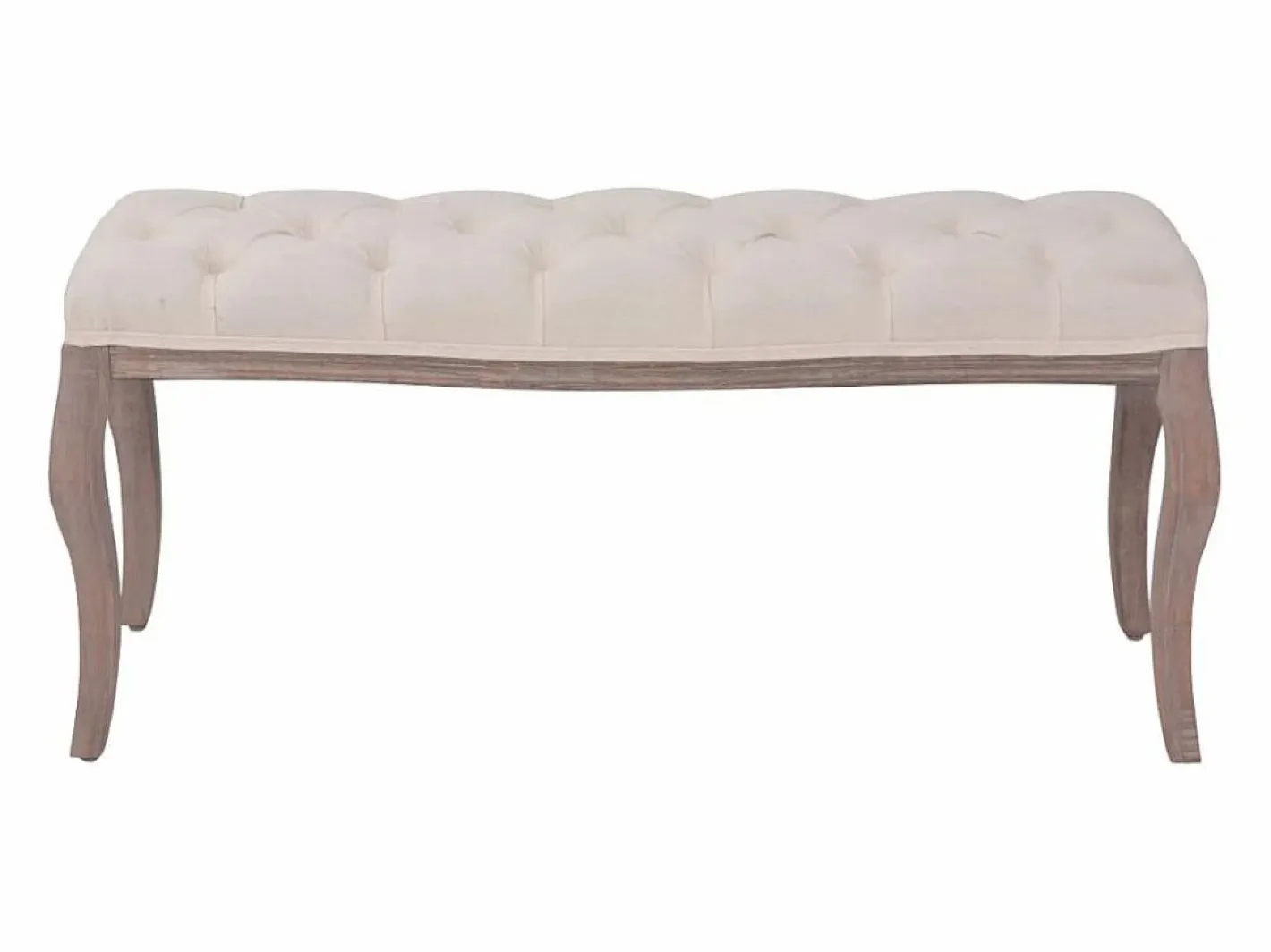 Banco de madera maciza y lino crema 110x38x48 cm^vidaxl New