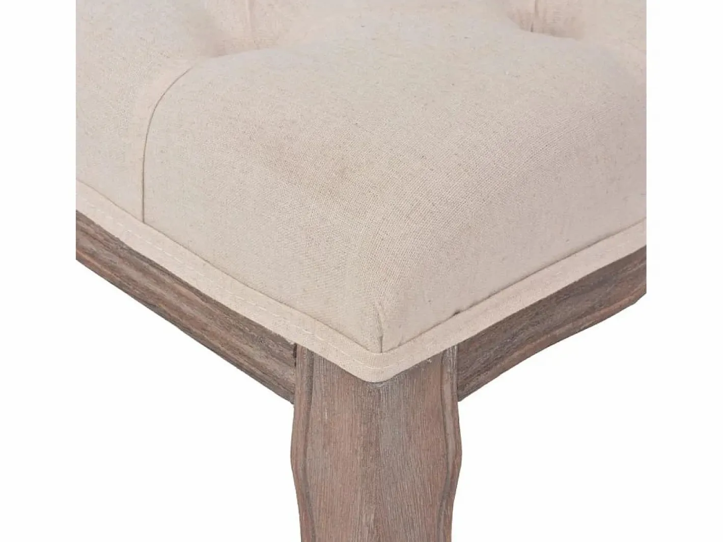 Banco de madera maciza y lino crema 110x38x48 cm^vidaxl New