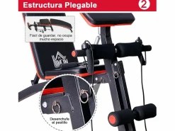 Homcom Banco de mancuerna negro 54x160x106 cm Multicolor Outlet