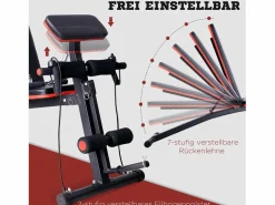Aparato De Musculación|Banco de pesas multifuncional con refuerzo de resorte, ABS, (54x160x106 cm)