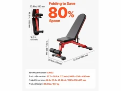 Banco de Pesas, SucceBuy Banco de Abdominales para el Hogar, Ajustable y Plegable^ Best