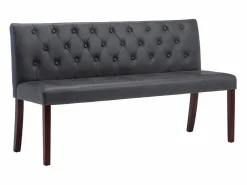 Banco de piel de ante artificial 148,5 cm ES774936 Gris Clearance
