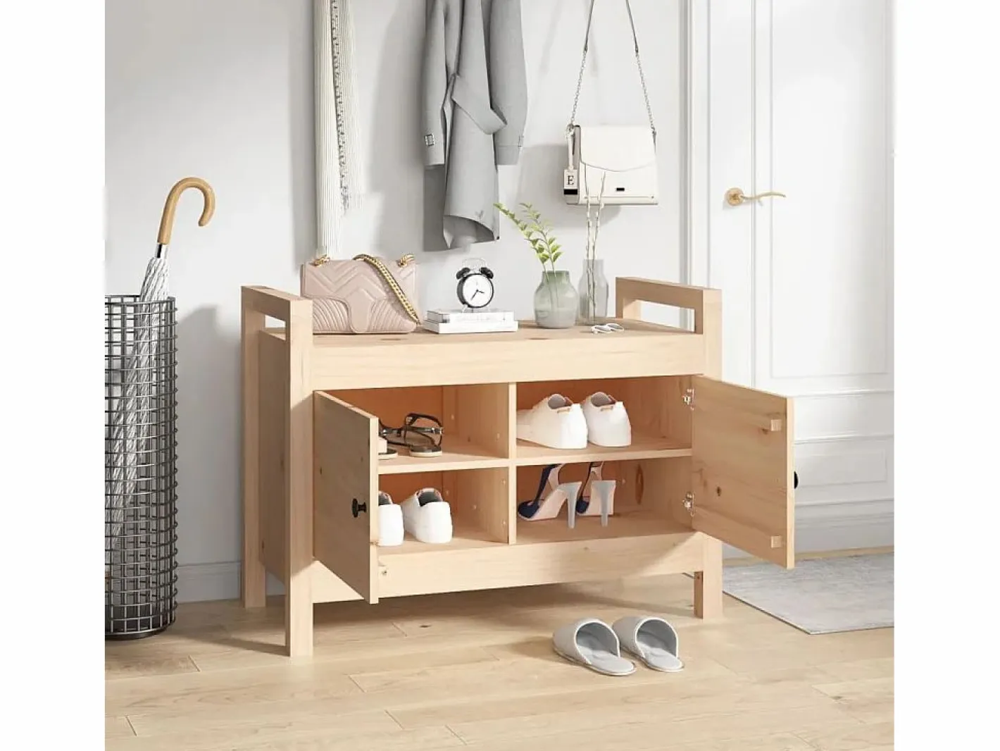 Banco de recibidor madera maciza de pino 80x40x60 cm^vidaxl Clearance