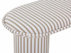 Vente-unique Banco Y Pie De Cama|Banco Y Pie De Cama|Banco de tela con rayas blancas y topo - ELAMIU