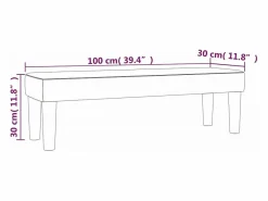 vidaxl Banco de tela claro 100x30x30 cm Gris Hot