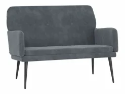 Banco de terciopelo oscuro 108x79x79 cm ES383957 Gris Outlet