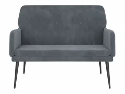 Banco de terciopelo oscuro 108x79x79 cm ES383957 Gris Outlet