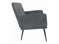 Banco de terciopelo oscuro 108x79x79 cm ES383957 Gris Outlet
