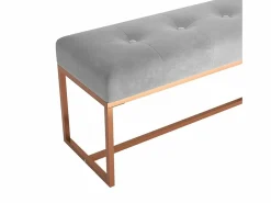 vidaxl Banco de terciopelo 110x36x45 cm Gris Discount