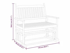 Banco deslizante madera maciza de álamo marrón 118x70x104,5 cm^vidaxl Hot