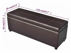 vidaxl Banco Y Pie De Cama|Banco Y Pie De Cama|Banco largo de almacenamiento de madera marrón