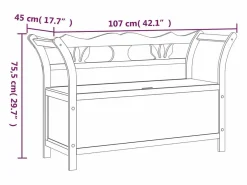 vidaxl Banco Y Pie De Cama|Banco Y Pie De Cama|Banco madera maciza abeto blanco 107x45x75,5 cm