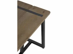 Banco metálico pequeno con asiento de madera^ Sale