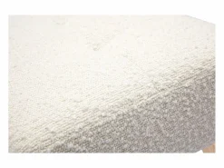 Miliboo Banco nórdico capitoné de borreguillo y madera clara 96 cm GUESTA Blanco Outlet