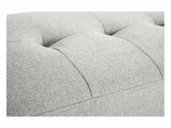 Miliboo Banco nórdico capitoné de tela efecto aterciopelado texturizado y madera clara 130 cm GUESTA Gris claro Hot