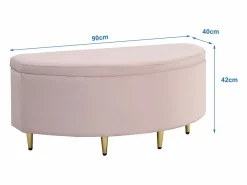 OKWISH Banco Y Pie De Cama|Banco Y Pie De Cama|Banco tapizado 90x40x42 cm con almacenaje de terciopelo -