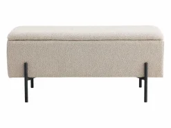 House Nordic Banco WATFORD de 95 cm con caja de almacenaje - Tela o terciopelo-Color Negro New