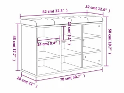 vidaxl Banco zapatero 82x32x50 cm madera de ingeniería Blanco Discount
