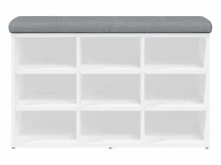vidaxl Banco zapatero 82x32x50 cm madera de ingeniería Blanco Discount