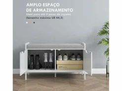 Homcom Banco zapatero Flow asiento + 2 compartimentos 50x84x35 cm Blanco Best