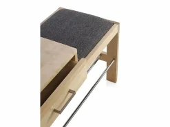 Banco zapatero madera de abedul natural Marru00f3n New
