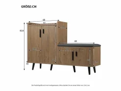 Merax Banco zapatero moderno con 4 puertas y cojín - patas y tiradores de metal - color natural - 120 x 34 x 82 cm Color natural claro Best