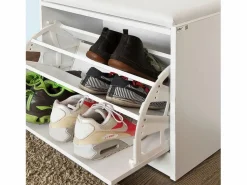 Sobuy Banco Zapatero, Taburete, Puff Caja, Banco, Estantería para Zapatos, Chifonier FSR16-W ES Blanco Outlet