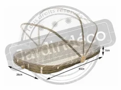 Aubry Gaspard Bandeja de bambú con campana de malla sintética Longitud 45cm Color natural claro New