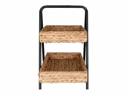 House Nordic Bandeja de jacinto de agua y metal en y madera 42 x 23 x 43.5 cm Negro Discount