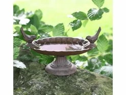 ESSCHERT DESIGN Comida Para Animales De Compañía|Bandeja de semillas de hierro fundido con pájaros decorativos