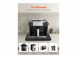 Bandeja Deslizante para Electrodomésticos de Cocina SucceBuy, 33 x 40,6 cm Bandeja con Ruedas de Goma, para Pequeños Electrodomésticos de Cocina, Color Negro