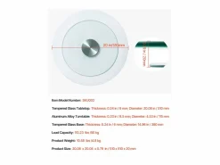 Presentación Y Servicio|Bandeja Giratoria Redonda SucceBuy para Mesa, 51 cm, Bandeja de Servicio Giratoria 360°, Centro de Mesa de Comedor de Vidrio Templado , para Banquetes