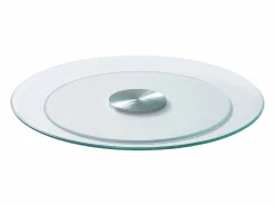 Presentación Y Servicio|Bandeja Giratoria Redonda SucceBuy para Mesa, 51 cm, Bandeja de Servicio Giratoria 360°, Centro de Mesa de Comedor de Vidrio Templado , para Banquetes