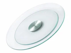 Presentación Y Servicio|Bandeja Giratoria Redonda SucceBuy para Mesa, 51 cm, Bandeja de Servicio Giratoria 360°, Centro de Mesa de Comedor de Vidrio Templado , para Banquetes