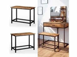 Vicco Banqueta madera antigua 60x30x45 fyrk Marru00f3n Discount