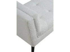 Banqueta tapizada blanca con patas madera negras Blanco Hot