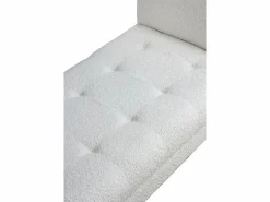Banqueta tapizada blanca con patas madera negras Blanco Hot