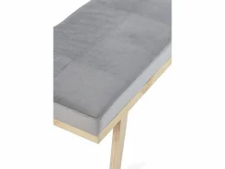 Banco Y Pie De Cama|Banco Y Pie De Cama|Banqueta tapizada con tejido aterciopelado con patas madera
